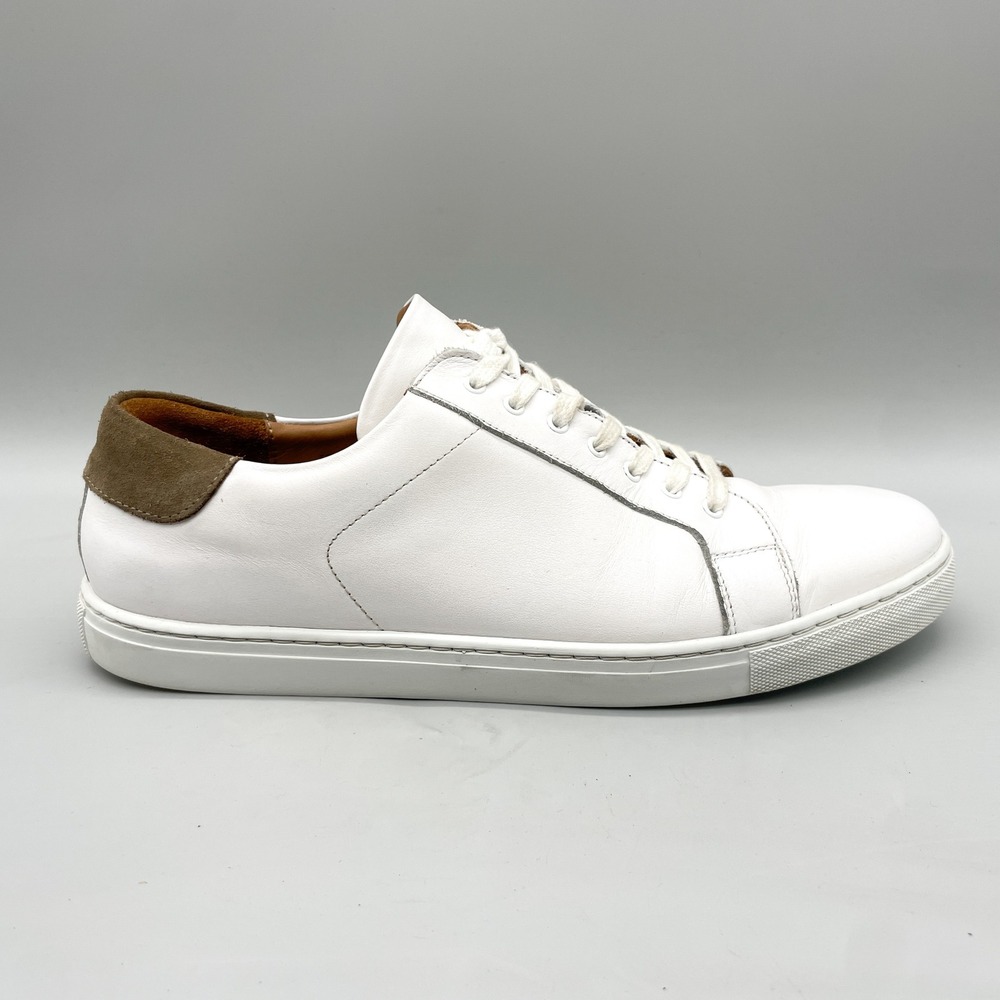 Bexley Mens 45 Inglewood Sneakers Shoes White Leather Preppy Classic Minimalist